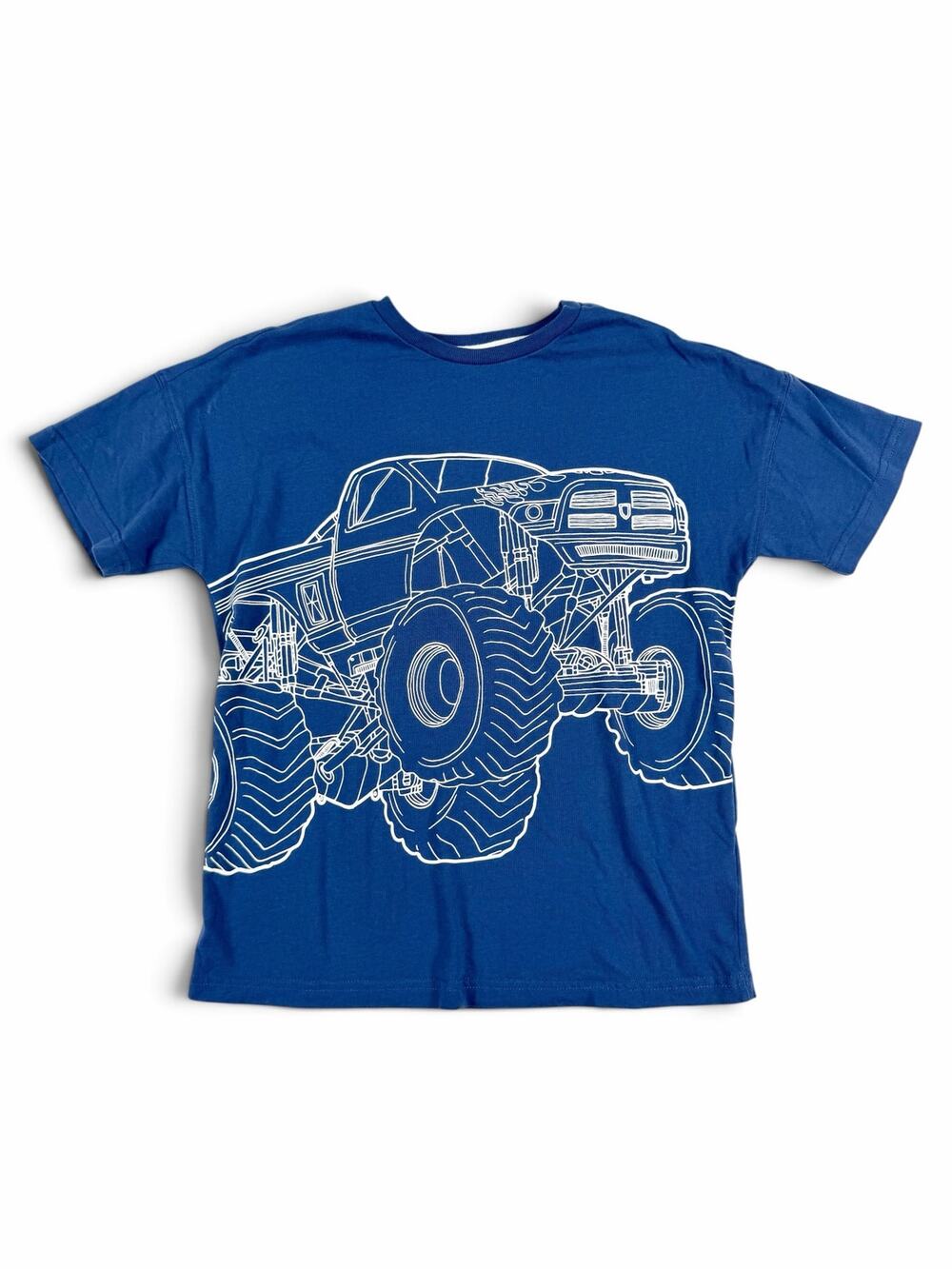 Mini Boden Monster Truck Graphic T-Shirt Blue 8-9 Years